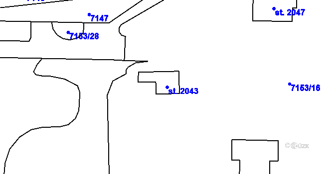 Parcela st. 2043 v KÚ Napajedla, Katastrální mapa