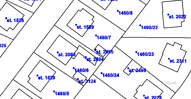Parcela st. 2095 v KÚ Napajedla, Katastrální mapa