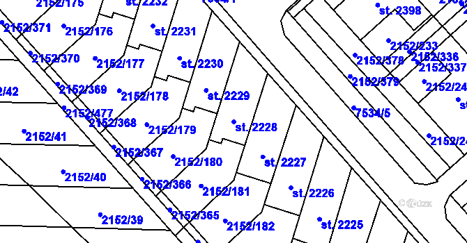Parcela st. 2228 v KÚ Napajedla, Katastrální mapa