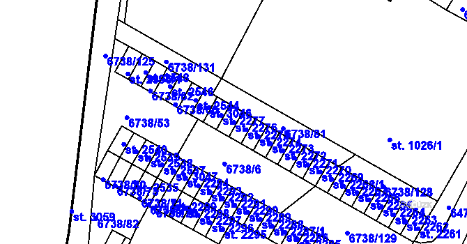 Parcela st. 2276 v KÚ Napajedla, Katastrální mapa