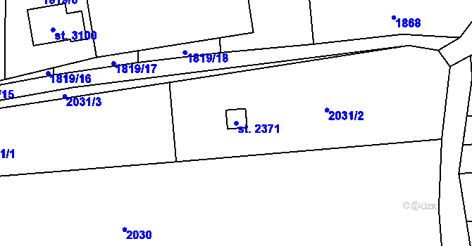 Parcela st. 2371 v KÚ Napajedla, Katastrální mapa