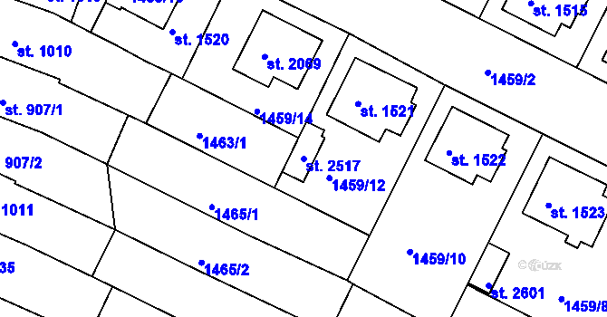 Parcela st. 2517 v KÚ Napajedla, Katastrální mapa