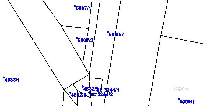 Parcela st. 2649 v KÚ Napajedla, Katastrální mapa