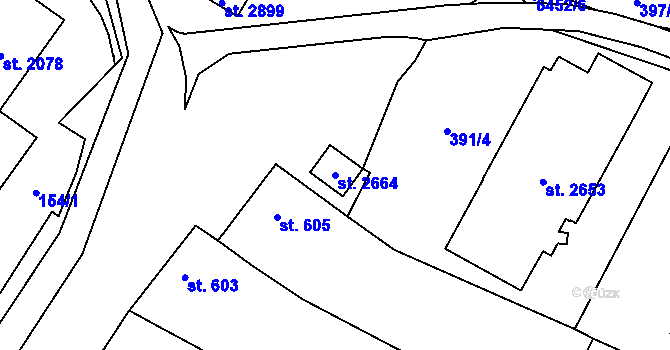 Parcela st. 2664 v KÚ Napajedla, Katastrální mapa