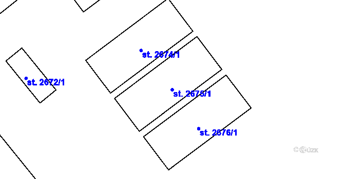 Parcela st. 2675/1 v KÚ Napajedla, Katastrální mapa