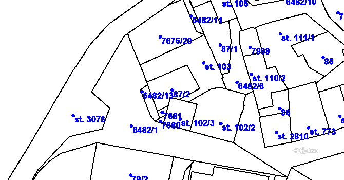 Parcela st. 87/2 v KÚ Napajedla, Katastrální mapa