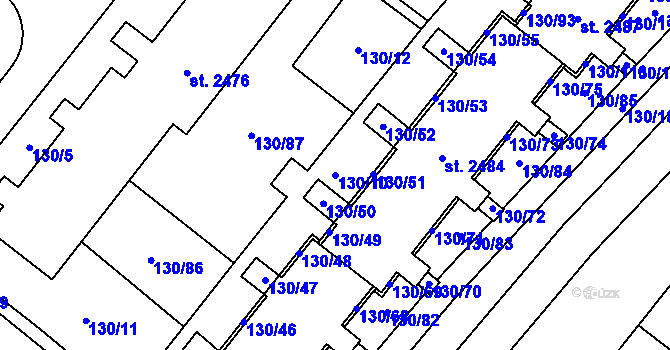 Parcela st. 130/10 v KÚ Napajedla, Katastrální mapa