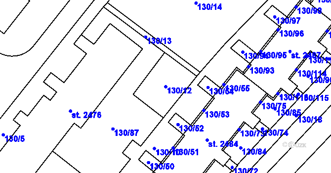 Parcela st. 130/12 v KÚ Napajedla, Katastrální mapa