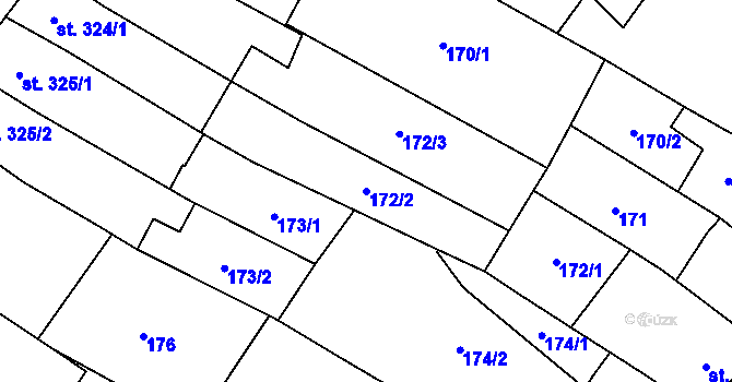 Parcela st. 172/2 v KÚ Napajedla, Katastrální mapa