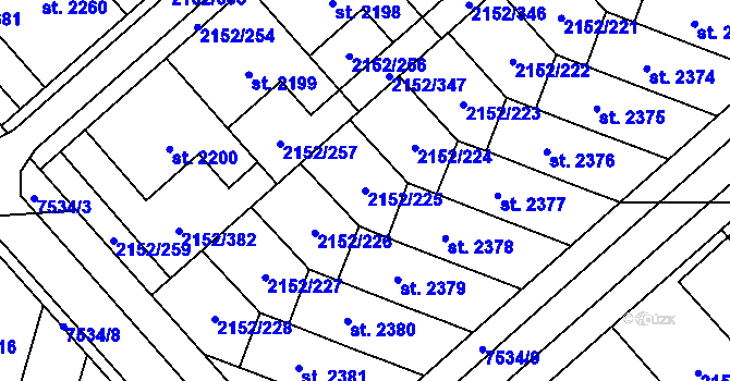 Parcela st. 2152/225 v KÚ Napajedla, Katastrální mapa