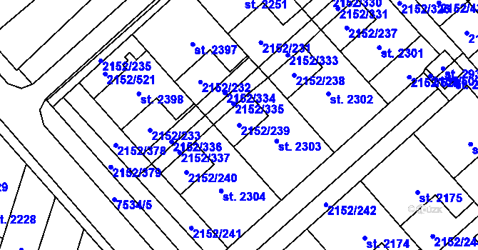 Parcela st. 2152/239 v KÚ Napajedla, Katastrální mapa
