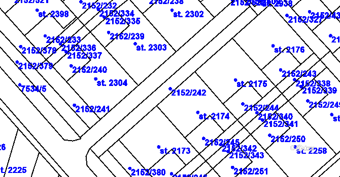 Parcela st. 2152/242 v KÚ Napajedla, Katastrální mapa