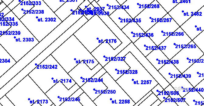 Parcela st. 2152/243 v KÚ Napajedla, Katastrální mapa