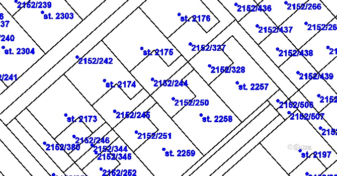 Parcela st. 2152/341 v KÚ Napajedla, Katastrální mapa