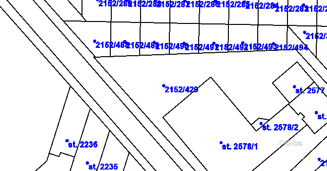 Parcela st. 2152/429 v KÚ Napajedla, Katastrální mapa