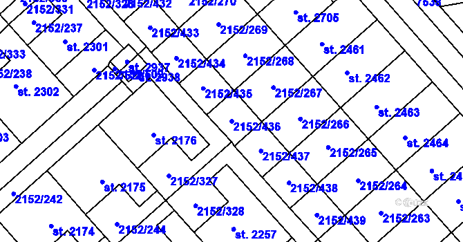 Parcela st. 2152/436 v KÚ Napajedla, Katastrální mapa