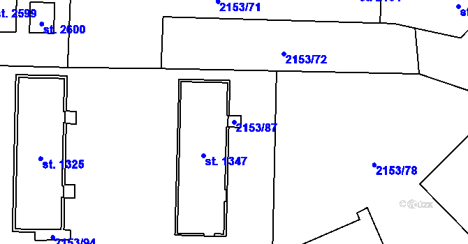 Parcela st. 2153/87 v KÚ Napajedla, Katastrální mapa