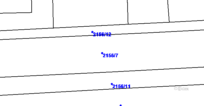 Parcela st. 2156/7 v KÚ Napajedla, Katastrální mapa
