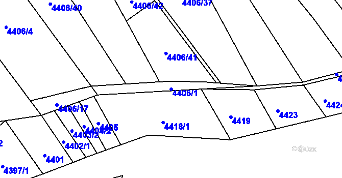 Parcela st. 4406/1 v KÚ Napajedla, Katastrální mapa