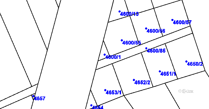 Parcela st. 4600/1 v KÚ Napajedla, Katastrální mapa