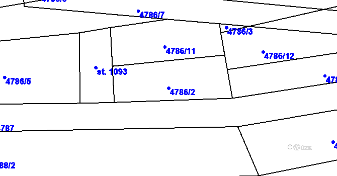 Parcela st. 4786/2 v KÚ Napajedla, Katastrální mapa