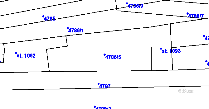 Parcela st. 4786/5 v KÚ Napajedla, Katastrální mapa