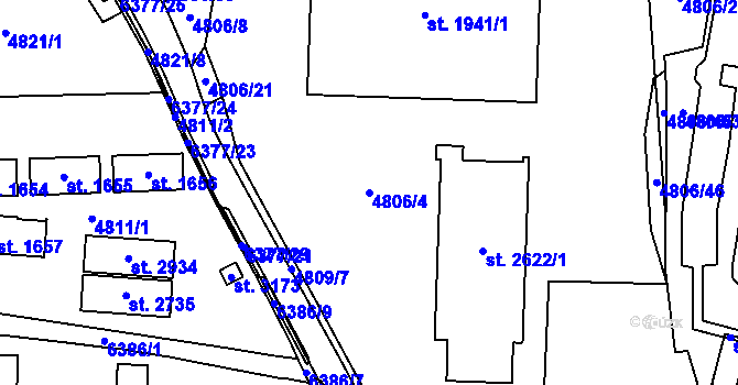 Parcela st. 4806/4 v KÚ Napajedla, Katastrální mapa