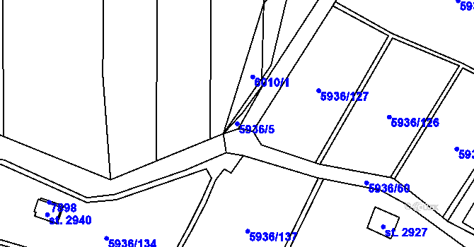 Parcela st. 5936/5 v KÚ Napajedla, Katastrální mapa