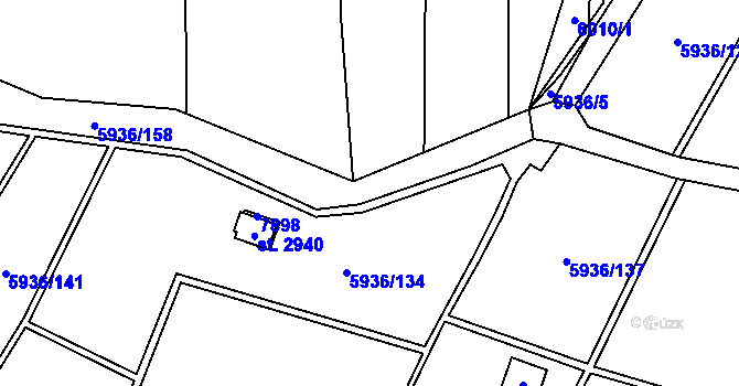 Parcela st. 5936/8 v KÚ Napajedla, Katastrální mapa