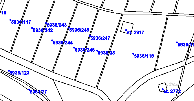 Parcela st. 5936/35 v KÚ Napajedla, Katastrální mapa