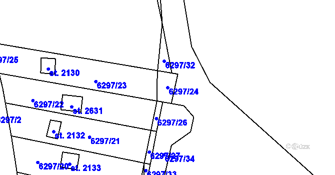 Parcela st. 6297/24 v KÚ Napajedla, Katastrální mapa