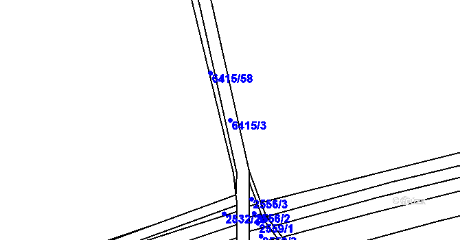 Parcela st. 6415/3 v KÚ Napajedla, Katastrální mapa