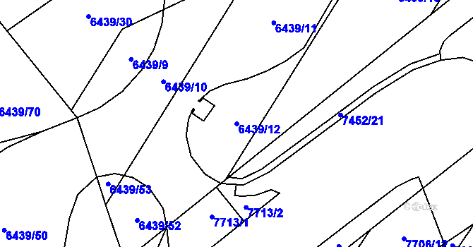 Parcela st. 6439/12 v KÚ Napajedla, Katastrální mapa