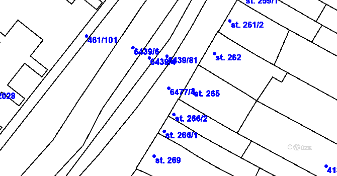 Parcela st. 6477/4 v KÚ Napajedla, Katastrální mapa