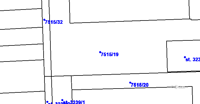 Parcela st. 7515/19 v KÚ Napajedla, Katastrální mapa