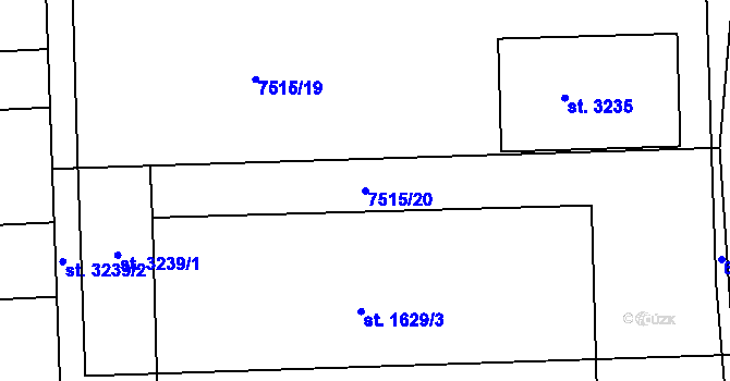 Parcela st. 7515/20 v KÚ Napajedla, Katastrální mapa