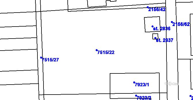 Parcela st. 7515/22 v KÚ Napajedla, Katastrální mapa