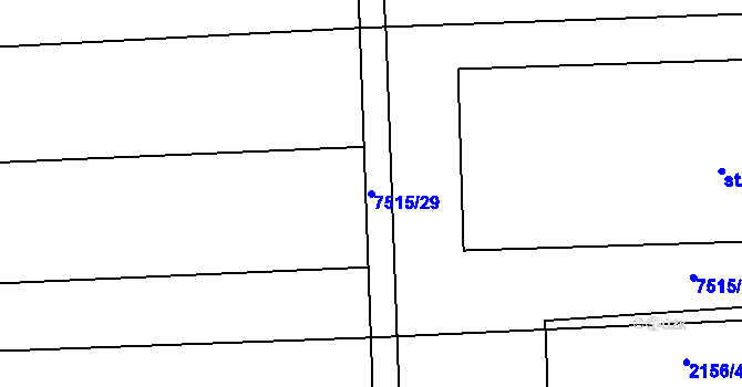 Parcela st. 7515/29 v KÚ Napajedla, Katastrální mapa