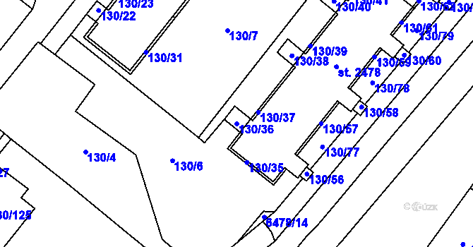 Parcela st. 130/36 v KÚ Napajedla, Katastrální mapa