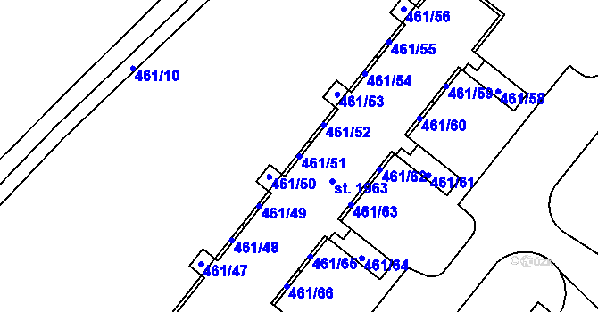 Parcela st. 461/51 v KÚ Napajedla, Katastrální mapa