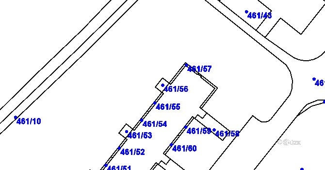 Parcela st. 461/56 v KÚ Napajedla, Katastrální mapa