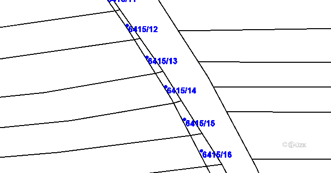Parcela st. 6415/14 v KÚ Napajedla, Katastrální mapa
