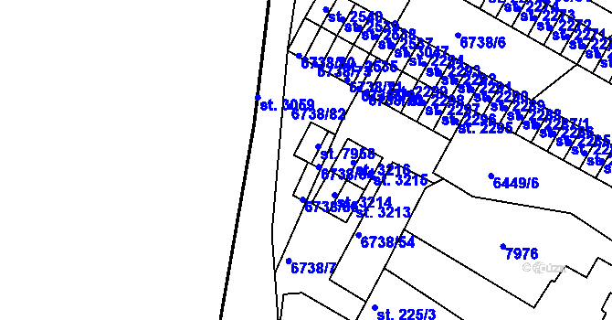 Parcela st. 6738/85 v KÚ Napajedla, Katastrální mapa