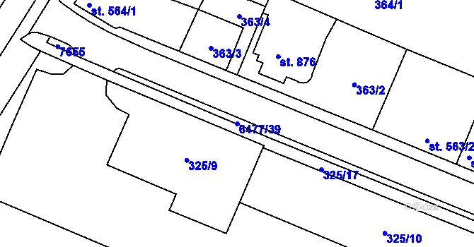 Parcela st. 6477/39 v KÚ Napajedla, Katastrální mapa