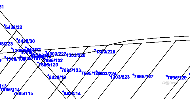 Parcela st. 1303/225 v KÚ Napajedla, Katastrální mapa
