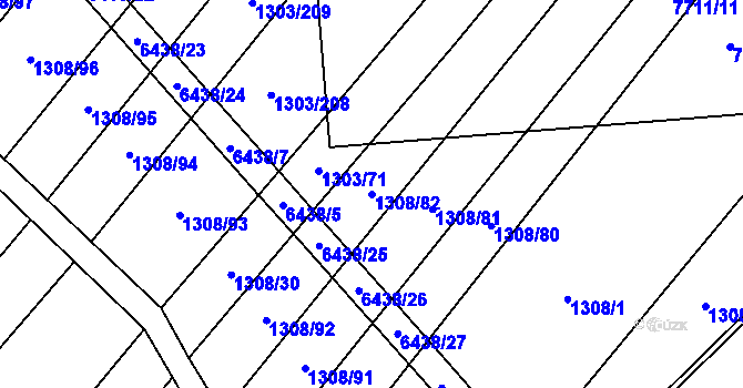 Parcela st. 1308/82 v KÚ Napajedla, Katastrální mapa