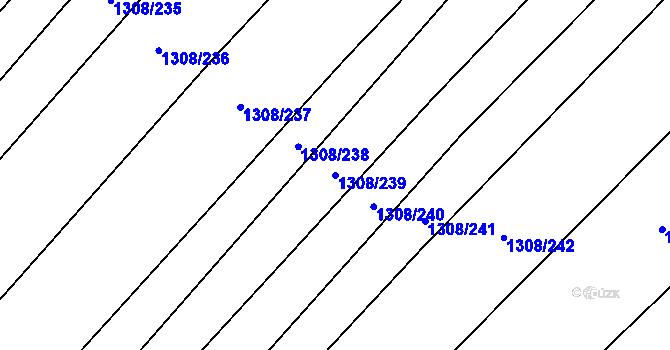 Parcela st. 1308/239 v KÚ Napajedla, Katastrální mapa