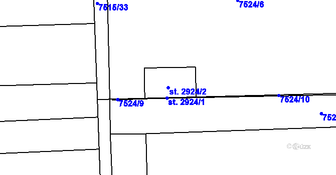 Parcela st. 2924/2 v KÚ Napajedla, Katastrální mapa