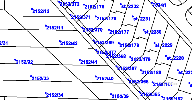 Parcela st. 2152/477 v KÚ Napajedla, Katastrální mapa