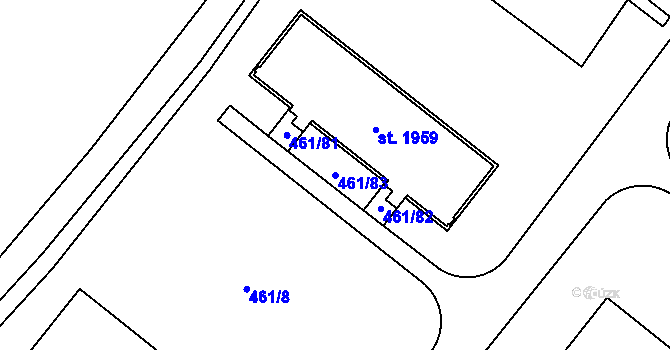 Parcela st. 461/83 v KÚ Napajedla, Katastrální mapa